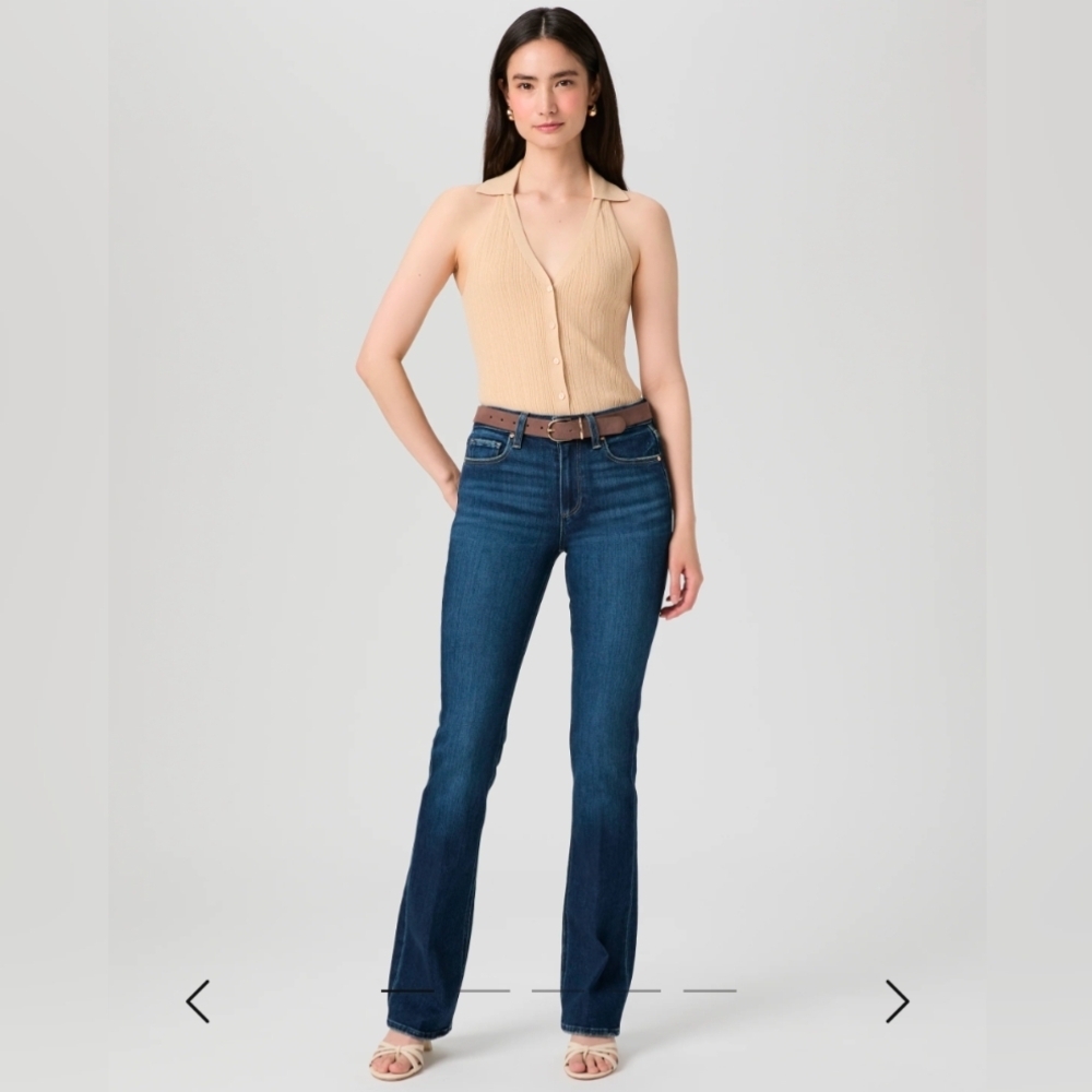 PAIGE Dark‎ Blue Flare Jeans "Manhattan" Size 30